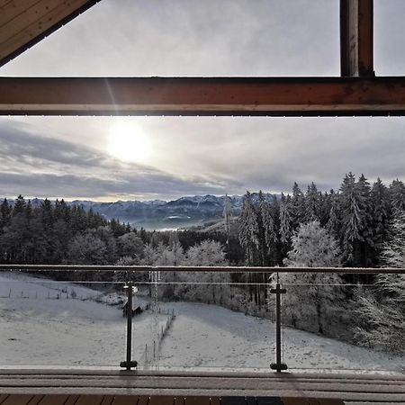 Ferienwohnung Holzhaus Zum Schwarz'n Aurach am Hongar Exterior foto
