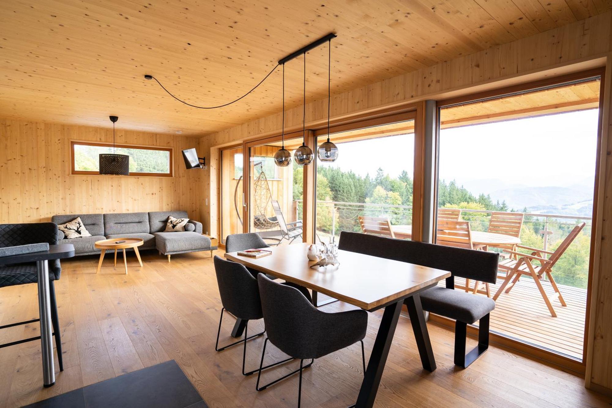 Ferienwohnung Holzhaus Zum Schwarz'n Aurach am Hongar Exterior foto