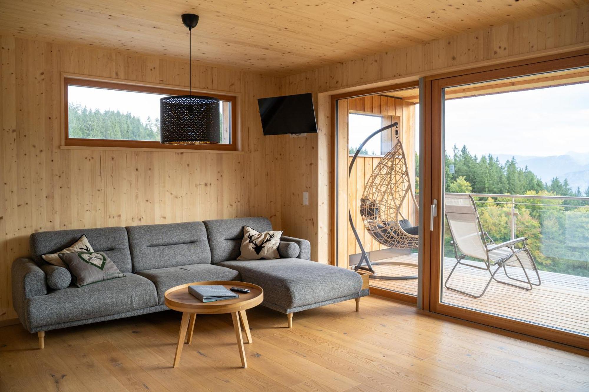 Ferienwohnung Holzhaus Zum Schwarz'n Aurach am Hongar Exterior foto