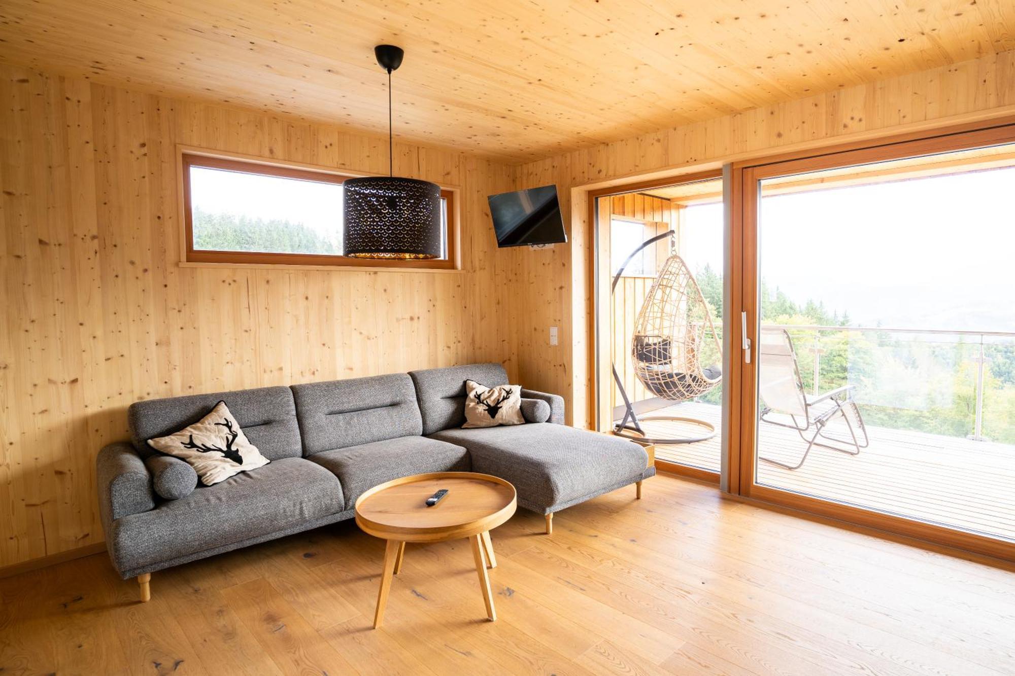Ferienwohnung Holzhaus Zum Schwarz'n Aurach am Hongar Exterior foto